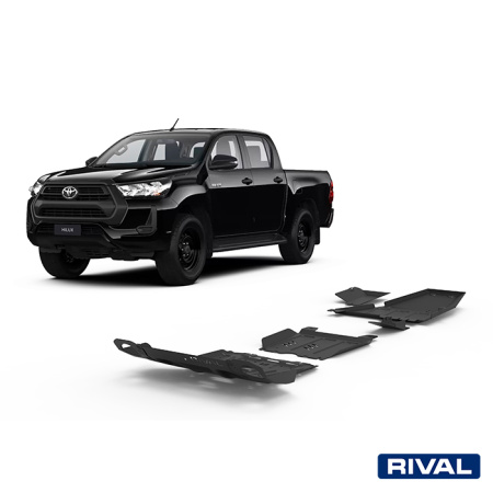Juego de protecciones (Radiador, Motor, Caja de cambios, Caja de transferencia, Depósito de AdBlue, Sonda lambda) Toyota Hilux 2015-2020; 2018-2020; 2020-2022; 2,4 l. / diesel